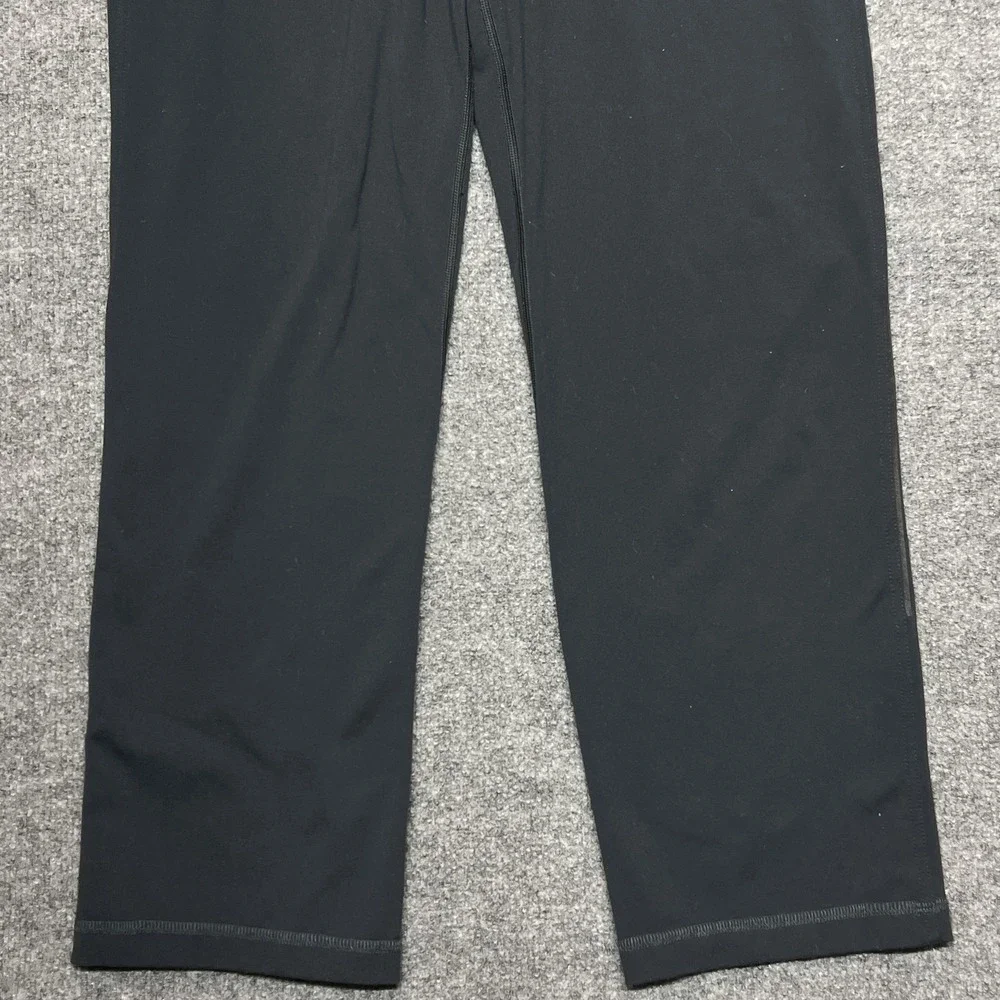 Lululemon Track Pants Mens M Black Jersey Nylon Elastic Waist Zip Pockets Gym
